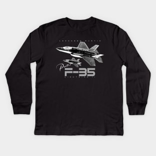 f 35 lightning ii usaf fighterjet Kids Long Sleeve T-Shirt